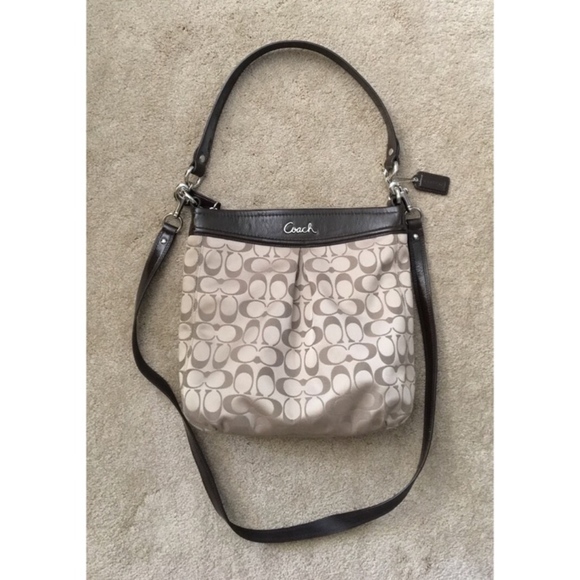Coach Ashley Signature Hippie Khaki/Mahogany Bag - Picture 1 of 8